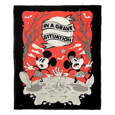 Disney's Mickey & Minnie Mouse Grave Situation Halloween Throw Blanket
