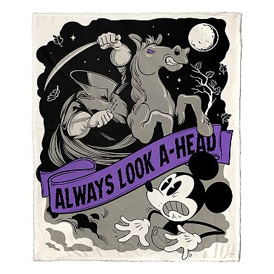 Disney's Mickey Mouse Halloween "Always Look A-Head" Headless Horseman Throw Blanket