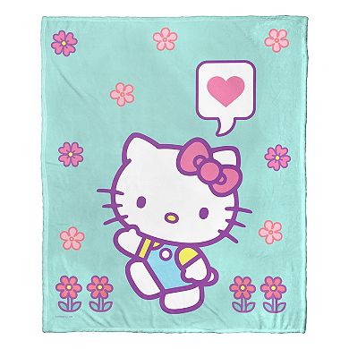 Hello Kitty Falling Flowers Silk Touch Throw Blanket