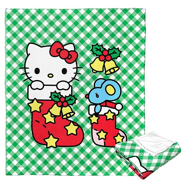Sanrio Hello Kitty Holiday Stocking Buddies Silky Touch Throw Blanket