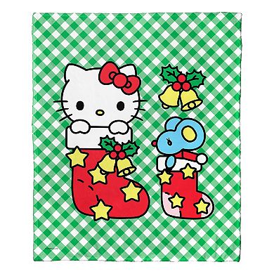 Sanrio Hello Kitty Holiday Stocking Buddies Silky Touch Throw Blanket