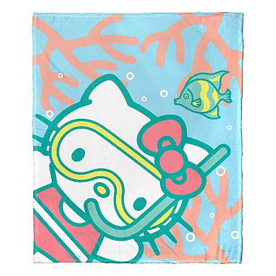 Sanrio Hello Kitty Deep Diving Silky Touch Throw Blanket