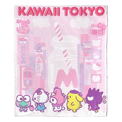 Hello Kitty & Friends Kawaii Tokyo Silky Touch Throw Blanket