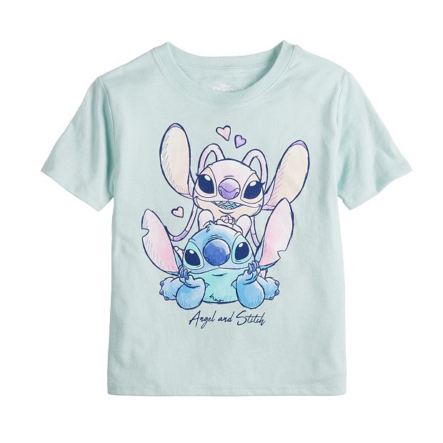 Girl's Lilo & Stitch Black Glasses Stitch Graphic Tee