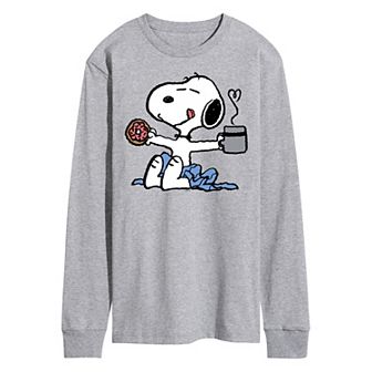 Men's Peanuts Snoopy Donut Coffee Long Sleeve