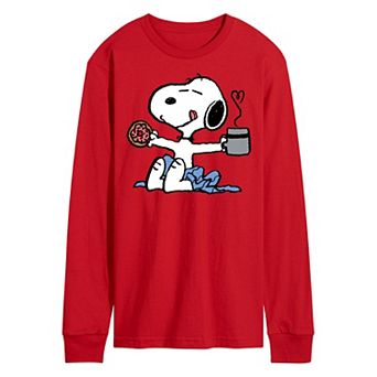 Men's Peanuts Snoopy Donut Coffee Long Sleeve