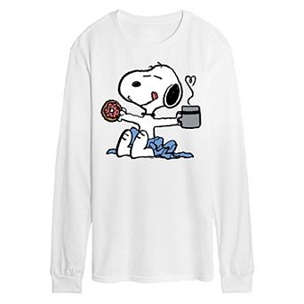 Men's Peanuts Snoopy Donut Coffee Long Sleeve