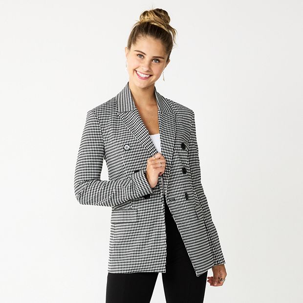 Her lip to Double-breasted Twill Blazer-