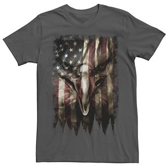 Men's Bald Eagle Face In Flag Graphic Tee