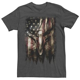 Men's Bald Eagle Face In Flag Graphic Tee