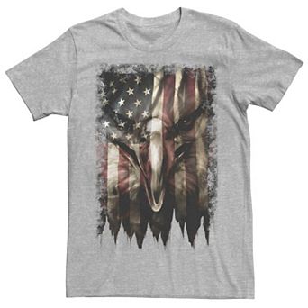 Men's Bald Eagle Face In Flag Graphic Tee