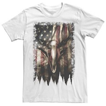 Men's Bald Eagle Face In Flag Graphic Tee