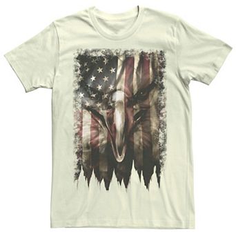 Men's Bald Eagle Face In Flag Graphic Tee