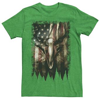 Men's Bald Eagle Face In Flag Graphic Tee
