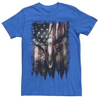 Men's Bald Eagle Face In Flag Graphic Tee
