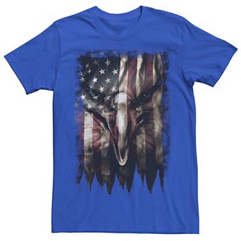 Men's Bald Eagle Face In Flag Graphic Tee