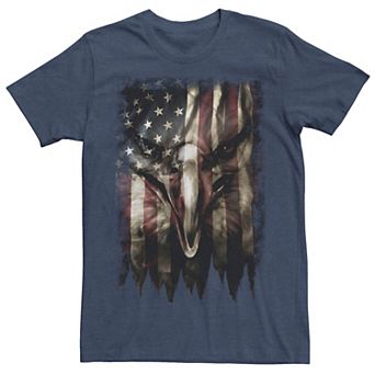Men's Bald Eagle Face In Flag Graphic Tee