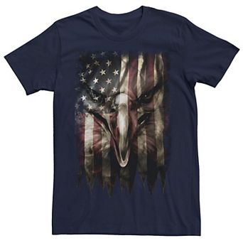 Men's Bald Eagle Face In Flag Graphic Tee
