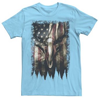 Men's Bald Eagle Face In Flag Graphic Tee