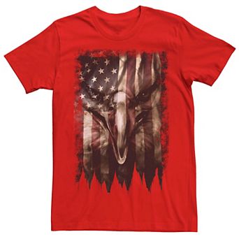 Men's Bald Eagle Face In Flag Graphic Tee