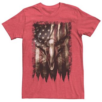 Men's Bald Eagle Face In Flag Graphic Tee