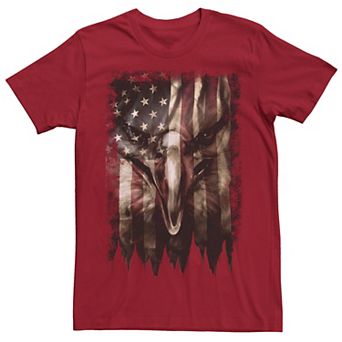 Men's Bald Eagle Face In Flag Graphic Tee