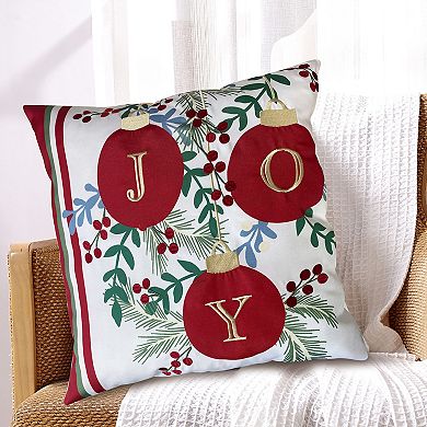 Harper Lane Joy Embroidered Throw Pillow