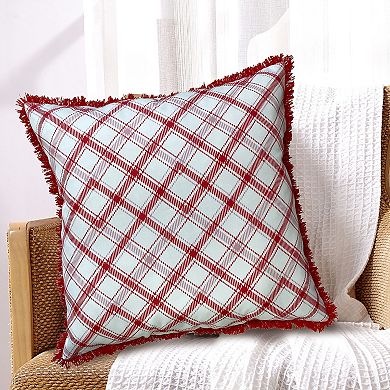 Harper Lane® Fringed Checkered Throw Pillow