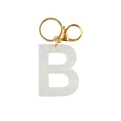 Western Block Initial 'F' Leather Keychain