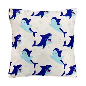 Harper Lane® Great White Shark Cartoon Print Throw Pillow