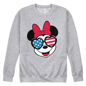 Disney's Minnie Mouse Men's Flag Glasses Fleece Sweatshirt