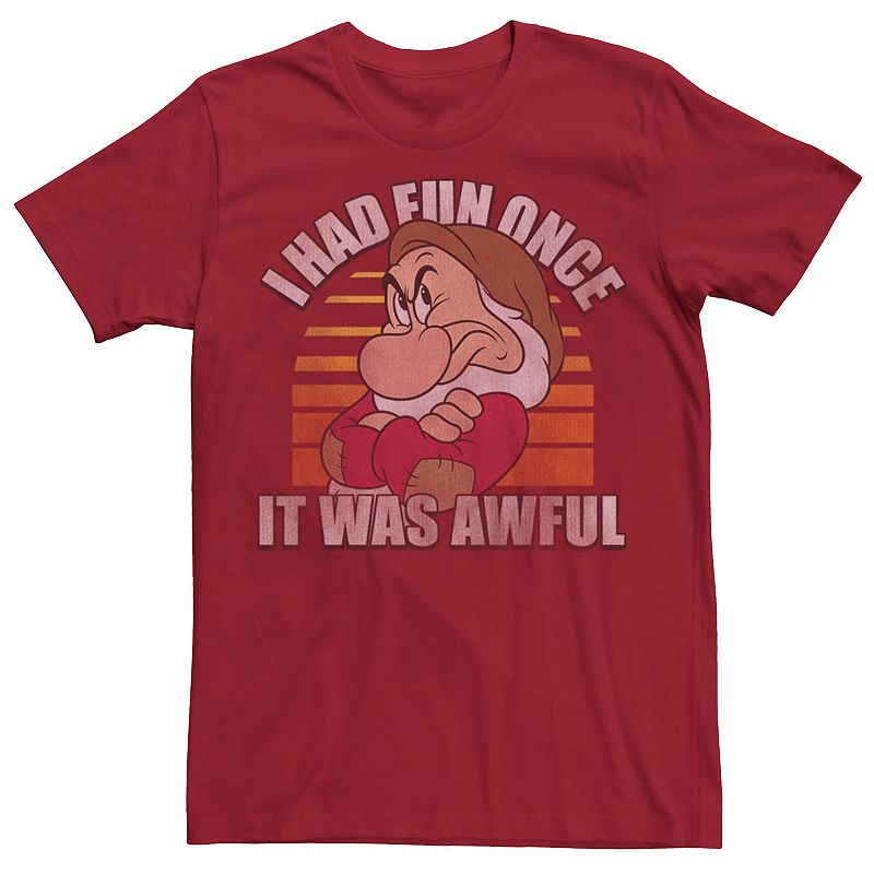 Disney's Snow White And the Seven Dwarfs Men's Grumpy Had Fun Graphic Tee, 