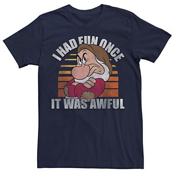 Disney's Snow White And the Seven Dwarfs Men's Grumpy Had Fun Graphic Tee