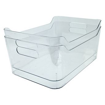 Belle Maison 2 pc Small Clear Plastic Organizer Bin Set