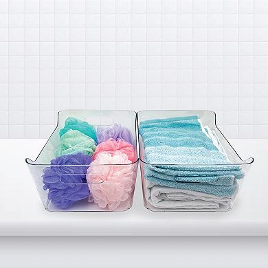 Belle Maison 2-pc. Small Clear Plastic Organizer Bin Set