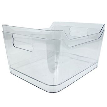 Belle Maison 2 pc Large Clear Plastic Organizer Bin Set