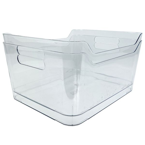 clear　2個セット Belle Maison 2-pc. Large Clear Plastic Organizer Bin Set