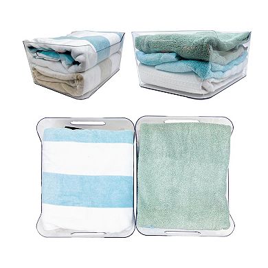 Belle Maison 2-pc. Large Clear Plastic Organizer Bin Set