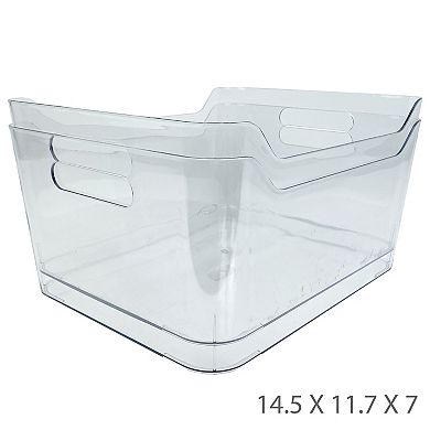 Belle Maison 2-pc. Large Clear Plastic Organizer Bin Set