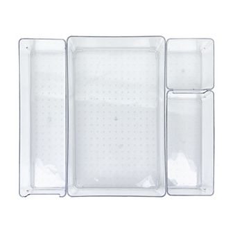 Belle Maison 4 pc Multi-Purpose Clear Drawer Organizer