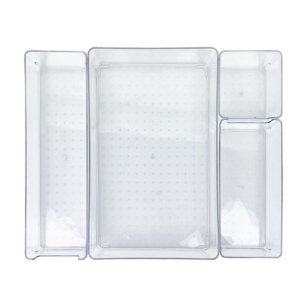 Belle Maison 4-piece Multi-Purpose Clear Drawer Organizer - Clear