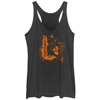 Juniors' Pokemon Orange Charizard Graffiti Wall Racerback Tank Top