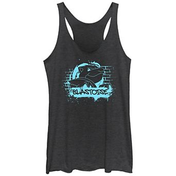 Juniors' Pokemon Blue Blastoise Graffiti Wall Racerback Tank Top