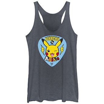 Juniors' Pokemon Pikachu Rockstar Guitar Pick Racerback Tank Top