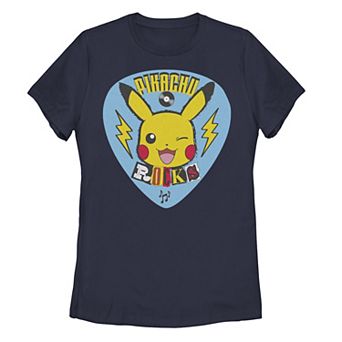 Juniors' Pokemon Pikachu Rockstar Guitar Pick Graphic Tee