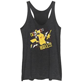 Juniors' Pokemon Punk Rock Pikachu Rule Racerback Tank Top