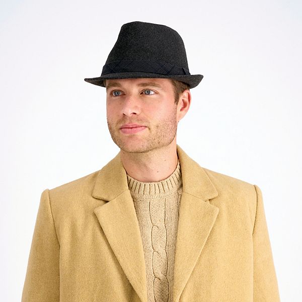 Men's Dockers® Melton Fedora Hat with Plaid Band