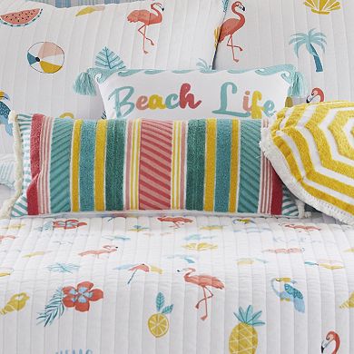 Levtex Home Summertime Stripped Crewel Throw Pillow