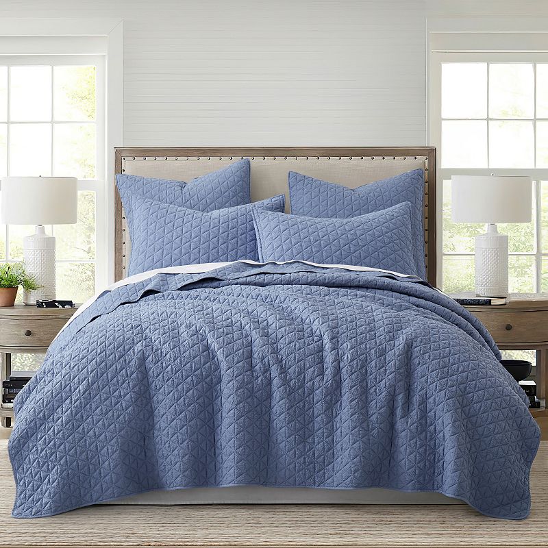 Levtex Home Rowan Quilt Set or Shams, Blue, Full/Queen