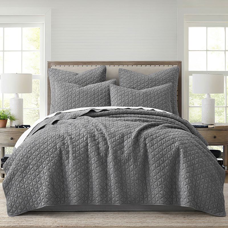 Levtex Home Rowan Quilt Set or Shams, Grey, Full/Queen